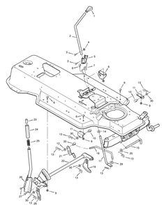 Mower Housing Suspension Diagram and Parts List for 387002X92A 2004 Briggs and Stratton Lawn Tractor